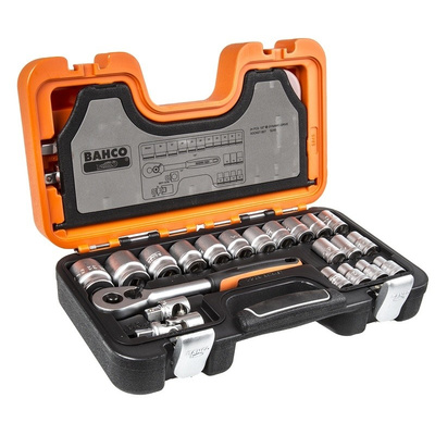 Bahco S-240 24 Piece Socket Set, 1/2 in Square Drive