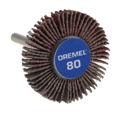Dremel Aluminium Oxide Flap Wheel, 28.6mm Diameter, P80 Grit