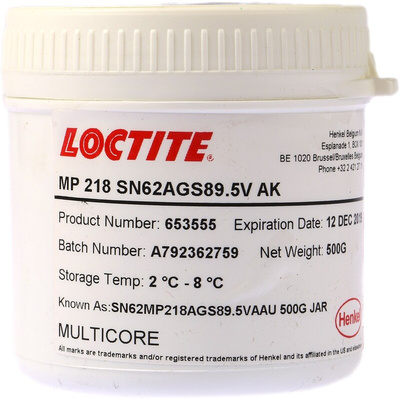 Multicore Loctite MP218 Solder Paste, 500g Tub