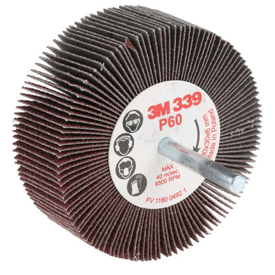 3M Aluminium Oxide Flap Wheel, 80mm Diameter, P60 Grit