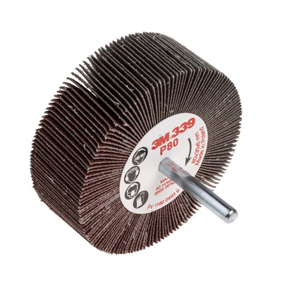 3M Aluminium Oxide Flap Wheel, 80mm Diameter, P80 Grit