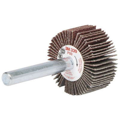 3M 339 Aluminium Oxide Flap Wheel, 30mm Diameter, P80 Grit