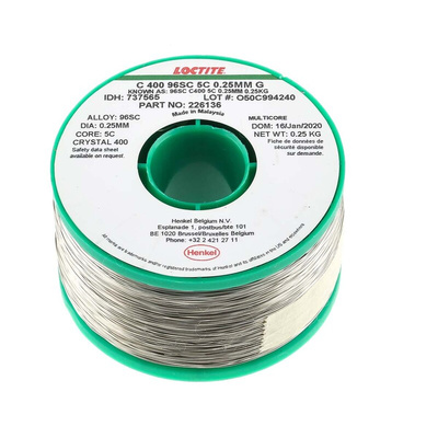 Multicore Wire, 0.25mm Lead Free Solder, 217°C Melting Point