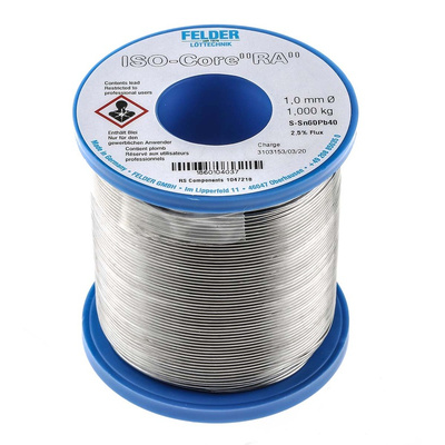 Felder Lottechnik Wire, 1mm Lead solder, 183°C Melting Point