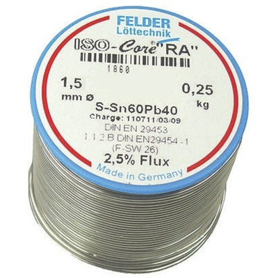 Felder Lottechnik Wire, 1.5mm Lead solder, 183°C Melting Point