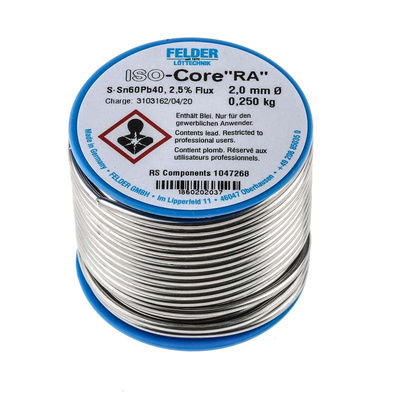 Felder Lottechnik Wire, 2mm Lead solder, 183°C Melting Point
