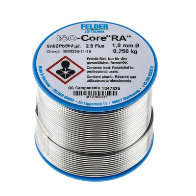 Felder Lottechnik Wire, 1mm Lead solder, 179°C Melting Point