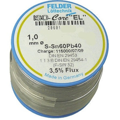 Felder Lottechnik Wire, 1mm Lead solder, 183°C Melting Point