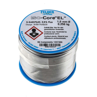 Felder Lottechnik Wire, 1mm Lead solder, 183°C Melting Point