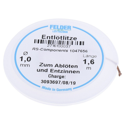 Felder Lottechnik 27.161 1.6m Desoldering Braid, Width 1mm