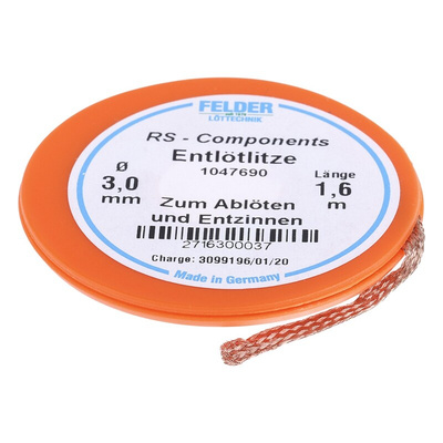 Felder Lottechnik 27.163 1.6m Desoldering Braid, Width 3mm