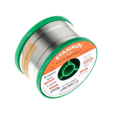 Stannol Wire, 1mm Lead Free Solder, 217°C Melting Point