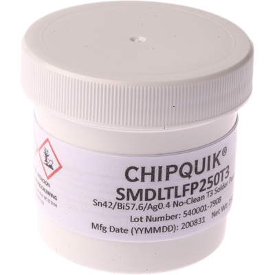 CHIPQUIK SMD LTLF Lead Free Solder Paste, 250g Tub