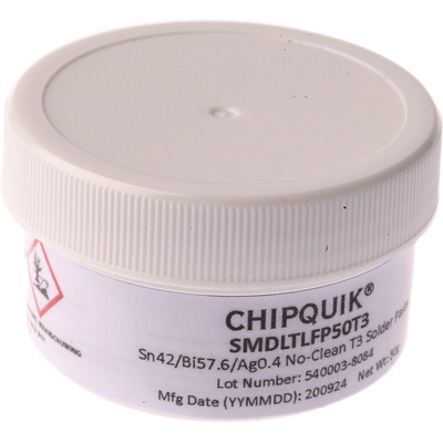 CHIPQUIK SMD LTLF Lead Free Solder Paste, 50g Tub
