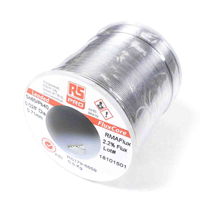 RS PRO Wire, 0.5mm Lead solder, 183°C Melting Point