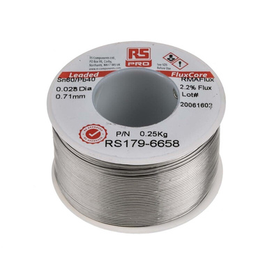 RS PRO Wire, 0.7mm Lead solder, 183°C Melting Point