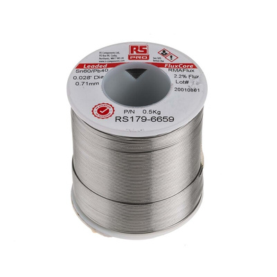 RS PRO Wire, 0.7mm Lead solder, 183°C Melting Point