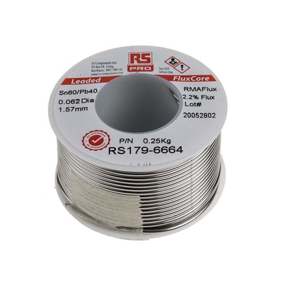 RS PRO Wire, 1.57mm Lead solder, 183°C Melting Point