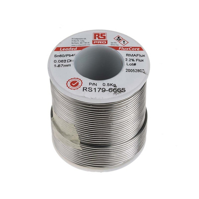 RS PRO Wire, 1.57mm Lead solder, 183°C Melting Point