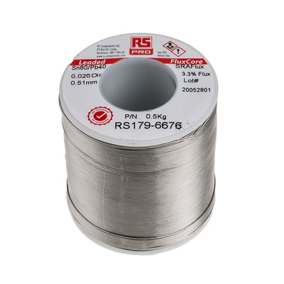 RS PRO Wire, 0.5mm Lead solder, 183°C Melting Point
