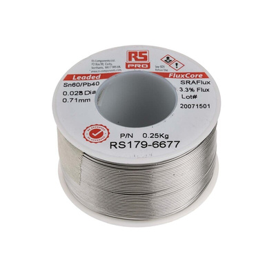 RS PRO Wire, 0.7mm Lead solder, 183°C Melting Point