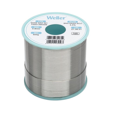 Weller Wire, 0.8mm Lead Free Solder, 217-221°C Melting Point