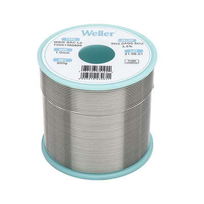 Weller Wire, 1mm Lead Free Solder, 217-221°C Melting Point