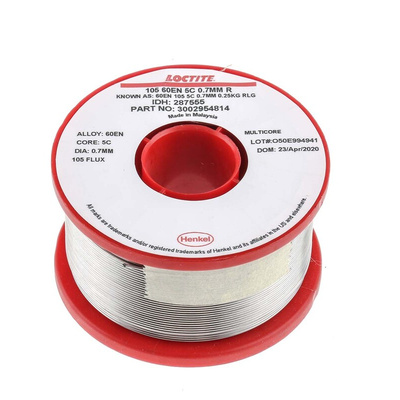 Multicore Wire, 0.7mm Lead solder, 183°C Melting Point