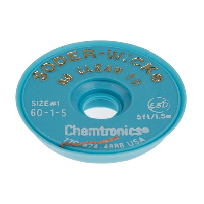 Chemtronics 1.5m No Clean Desoldering Braid, Width 0.8mm