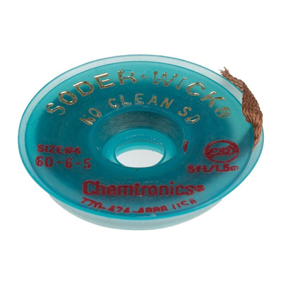 Chemtronics 1.5m No Clean Desoldering Braid, Width 5.3mm