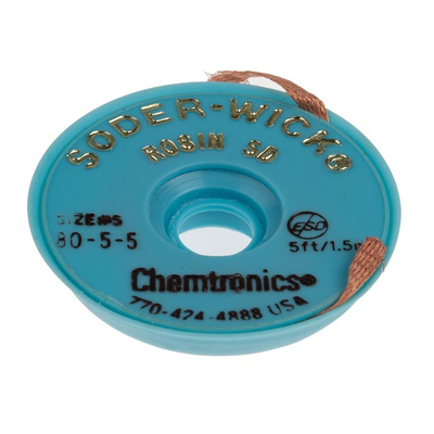 Chemtronics 1.5m Desoldering Braid, Width 3.7mm