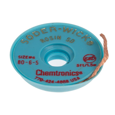 Chemtronics 1.5m Desoldering Braid, Width 5.3mm