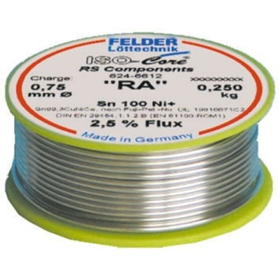 Felder Lottechnik Wire, 0.75mm Lead Free Solder, 227°C Melting Point
