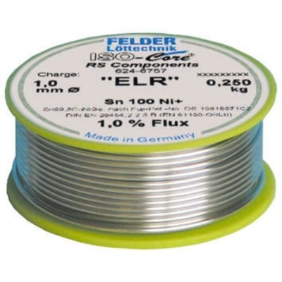 Felder Lottechnik Wire, 1mm Lead Free Solder, 227°C Melting Point