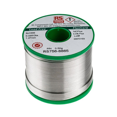 RS PRO Wire, 1.27mm Lead Free Solder, 228°C Melting Point