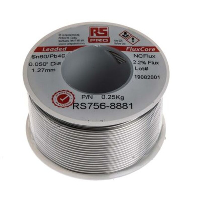 RS PRO Wire, 1.27mm Lead solder, 183°C Melting Point