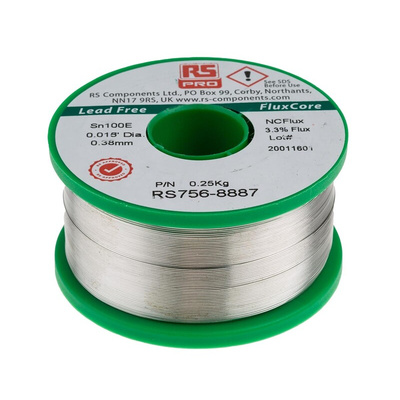 RS PRO Wire, 0.38mm Lead Free Solder, 228°C Melting Point