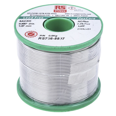 RS PRO Wire, 1.27mm Lead Free Solder, 217°C Melting Point