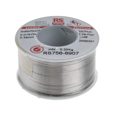 RS PRO Wire, 0.38mm Lead solder, 183°C Melting Point