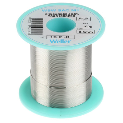 Weller Wire, 0.5mm Lead Free Solder, 217°C Melting Point