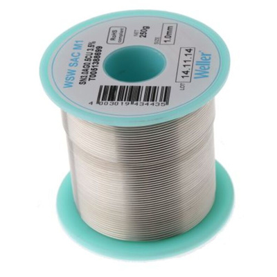 Weller Wire, 0.5mm Lead Free Solder, 217°C Melting Point