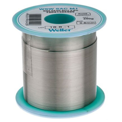 Weller Wire, 0.8mm Lead Free Solder, 217°C Melting Point