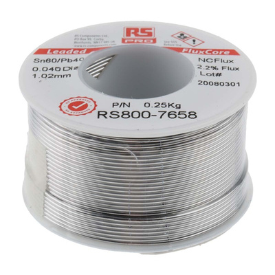 RS PRO Wire, 1.01mm Lead solder, 183°C Melting Point
