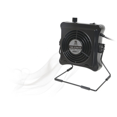 RS PRO, 220 → 240V ac Solder Fume Extractor, Carbon Filter, 23W, Type F - Schuko plug with UK Convertor