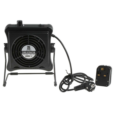 RS PRO, 220 → 240V ac Solder Fume Extractor, Carbon Filter, 23W, Type F - Schuko plug with UK Convertor