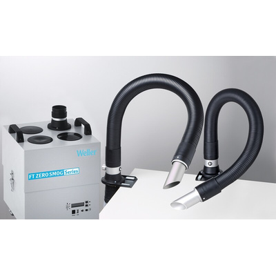 Weller Zero Smog 4V kit 2 Nozzle, 230V ac Solder Fume Extractor, Fine Dust Filter F7; HEPA Filter H13 & Wide Band Gas