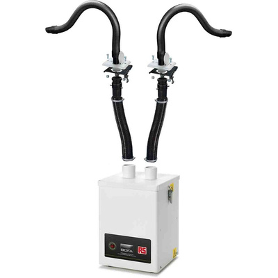 RS PRO V250, 230V ac Solder Fume Extractor, HEPA H13, 135W, Type C - EuroPlug to Type G - British 3-pin