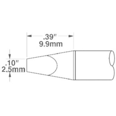 Metcal SSC 2.5 mm Chisel Soldering Iron Tip for use with MFR-H6-SSC, SP-HC1