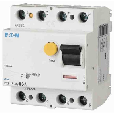 Eaton 3 + N 80 A RCD Switch, Trip Sensitivity 500mA