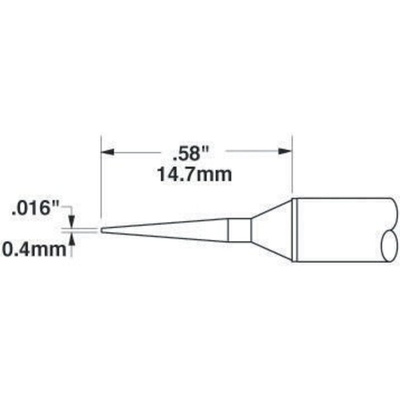 Metcal STTC 0.4 mm Conical Soldering Iron Tip for use with MX-H1-AV, MX-RM3E